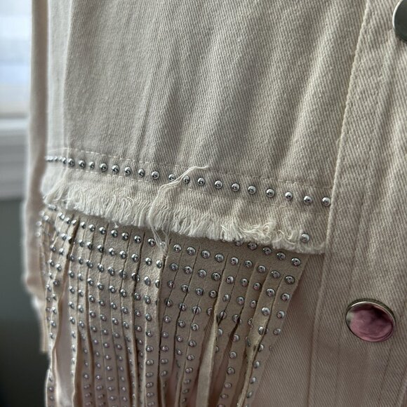 NIKKI LUND  fringe oversized jacket - natural, Size SMALL, NWT - Picture 13 of 13